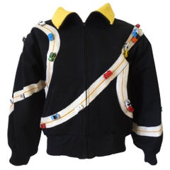Rare Bob Mackie Toy Race Car Oversized Bomber Jacket