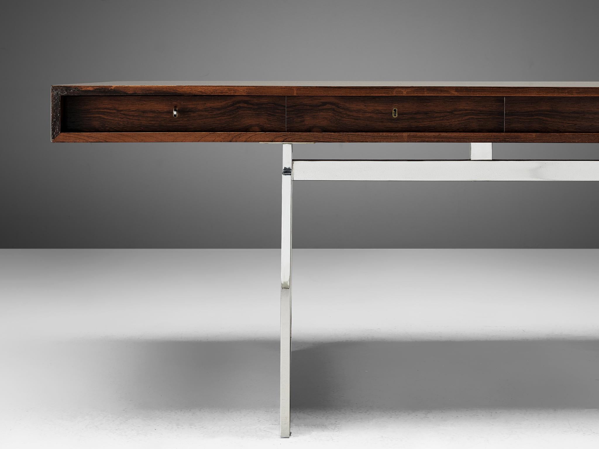 Rare Bodil Kjaer Executive Writing Table and Cabinet In Good Condition In Waalwijk, NL