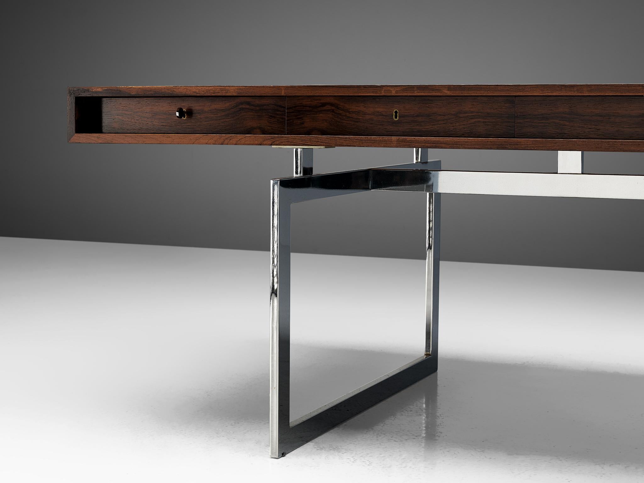 Mid-20th Century Rare Bodil Kjaer Executive Writing Table and Cabinet