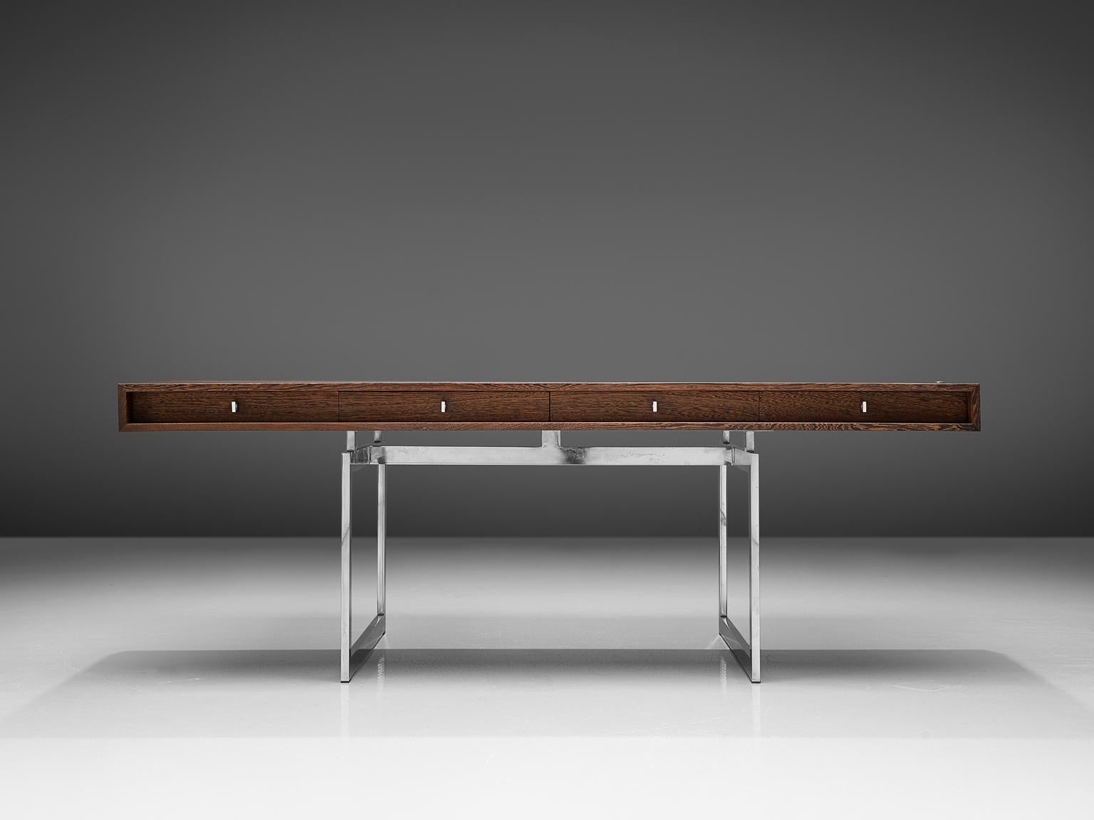 Danish Rare Bodil Kjaer Executive Writing Table and Cabinet in Wenge