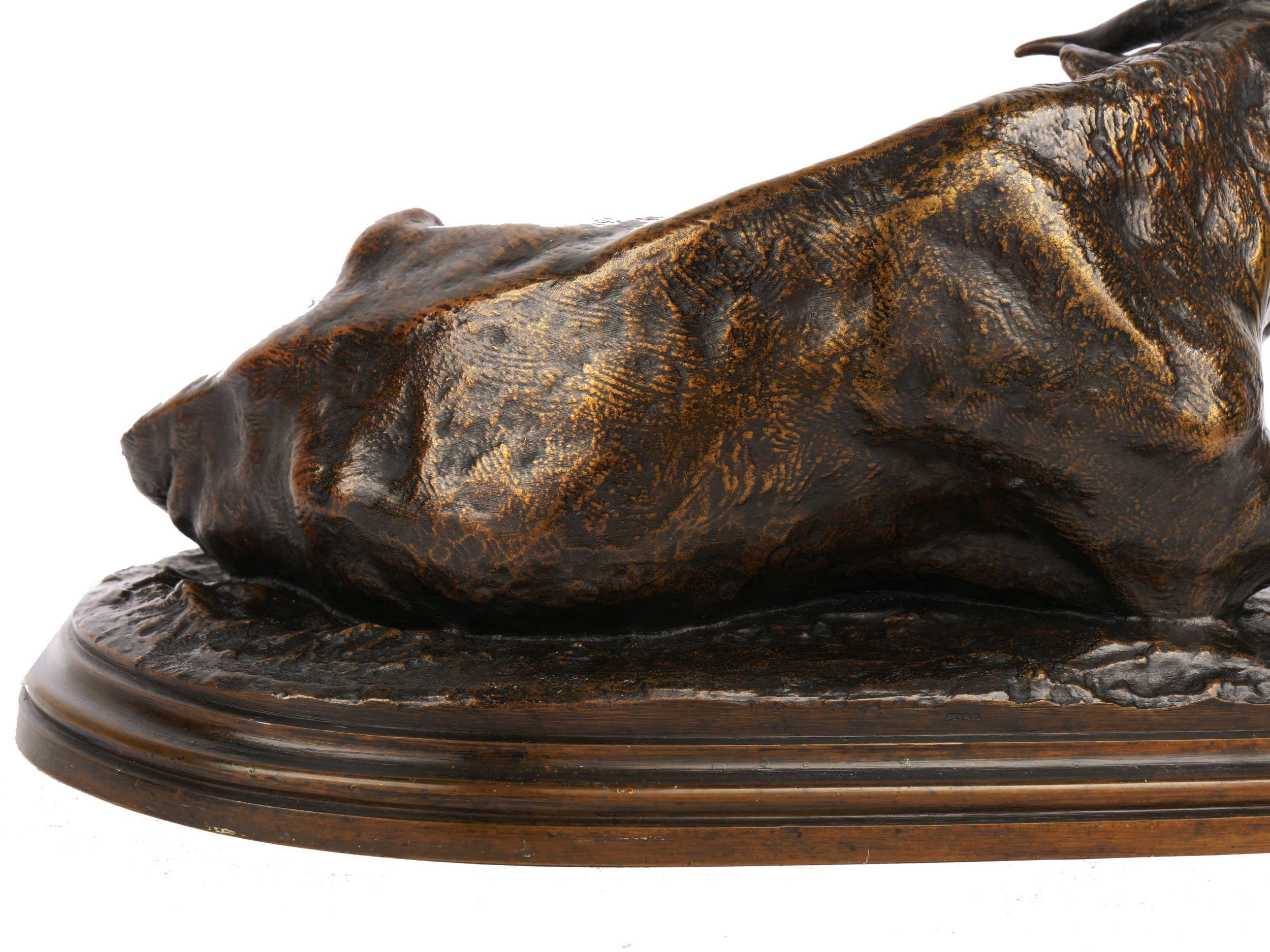 Rare “Boeuf Couché” French Antique Bronze Sculpture by Rosa Bonheur & Peyrol 6
