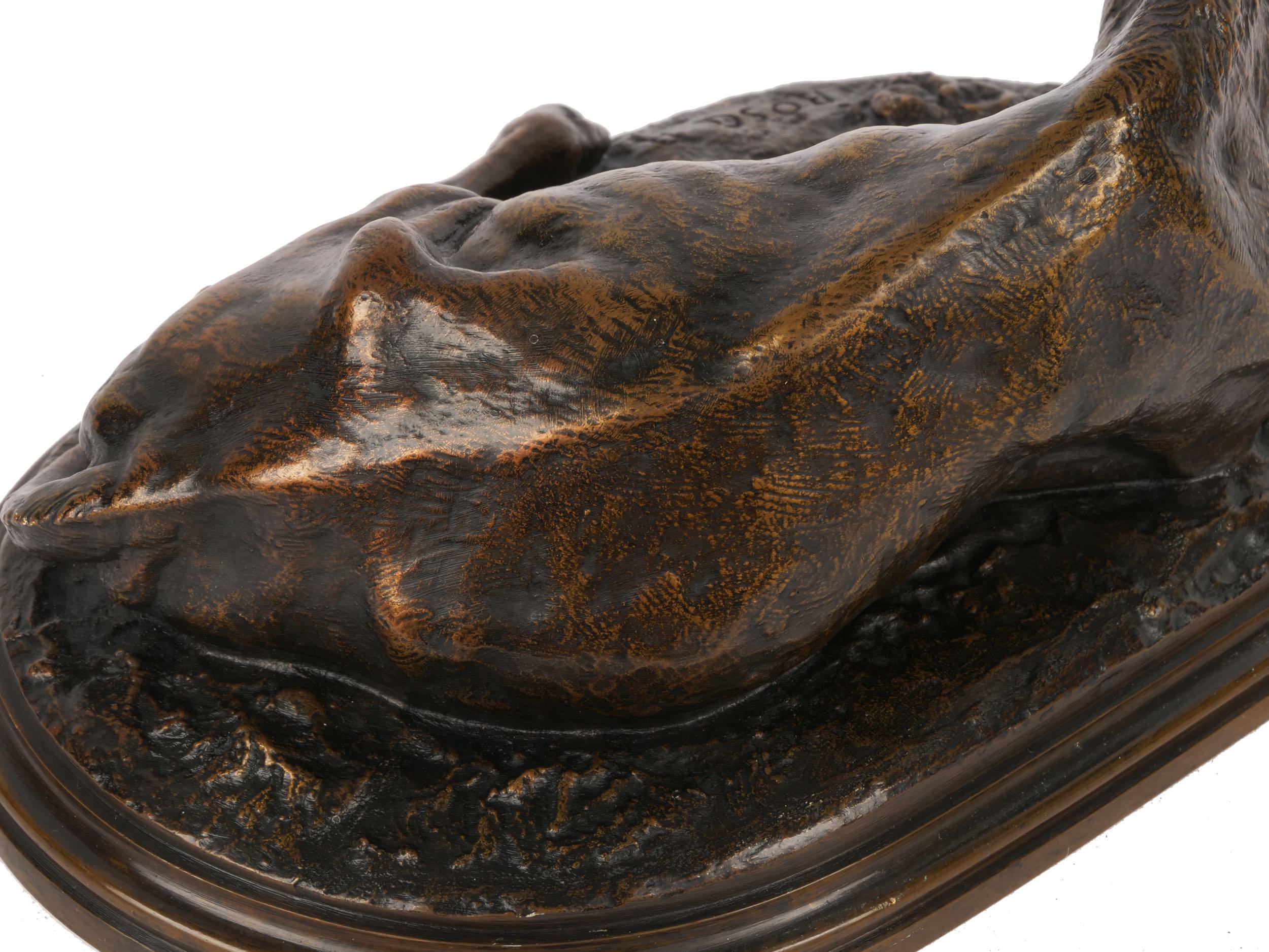 Rare “Boeuf Couché” French Antique Bronze Sculpture by Rosa Bonheur & Peyrol 5