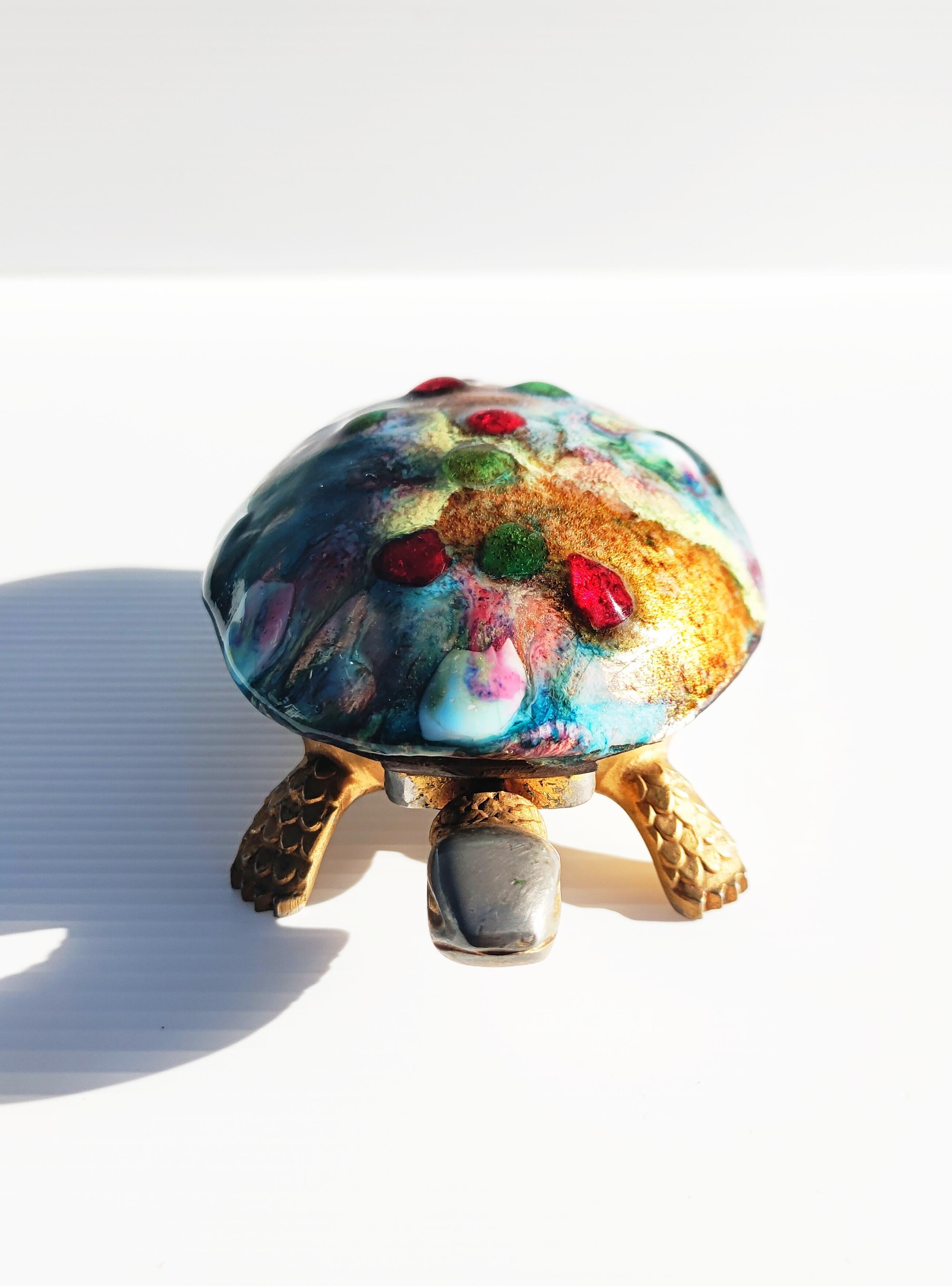 Rare Boj Brass Turtle Hotel Call Bell by Eibar, Spain, 1960s In Good Condition For Sale In L'Escala, ES