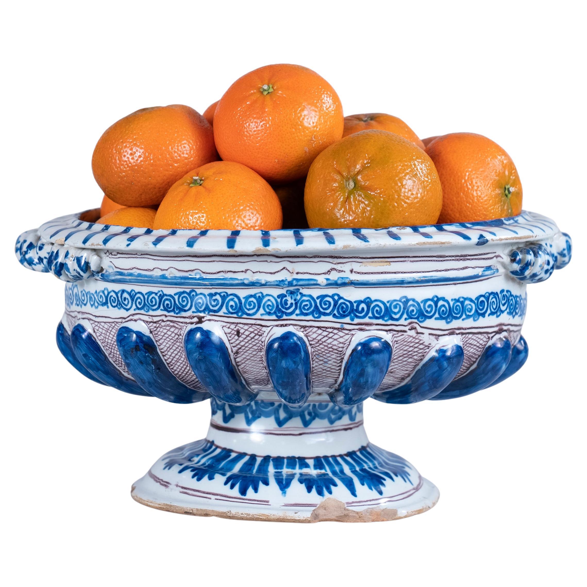 Rare, Bold Late 17th Century French Faience Bowl, Nevers, circa 1670