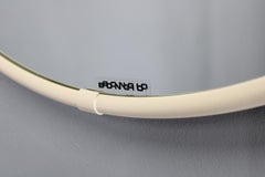 Raro espejo redondo italiano Bongio con luces integradas, años 70