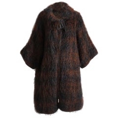 Rare Bonnie Cashin Boucle Mohair Coat Leather Trim NOH Style Museum Piece OS