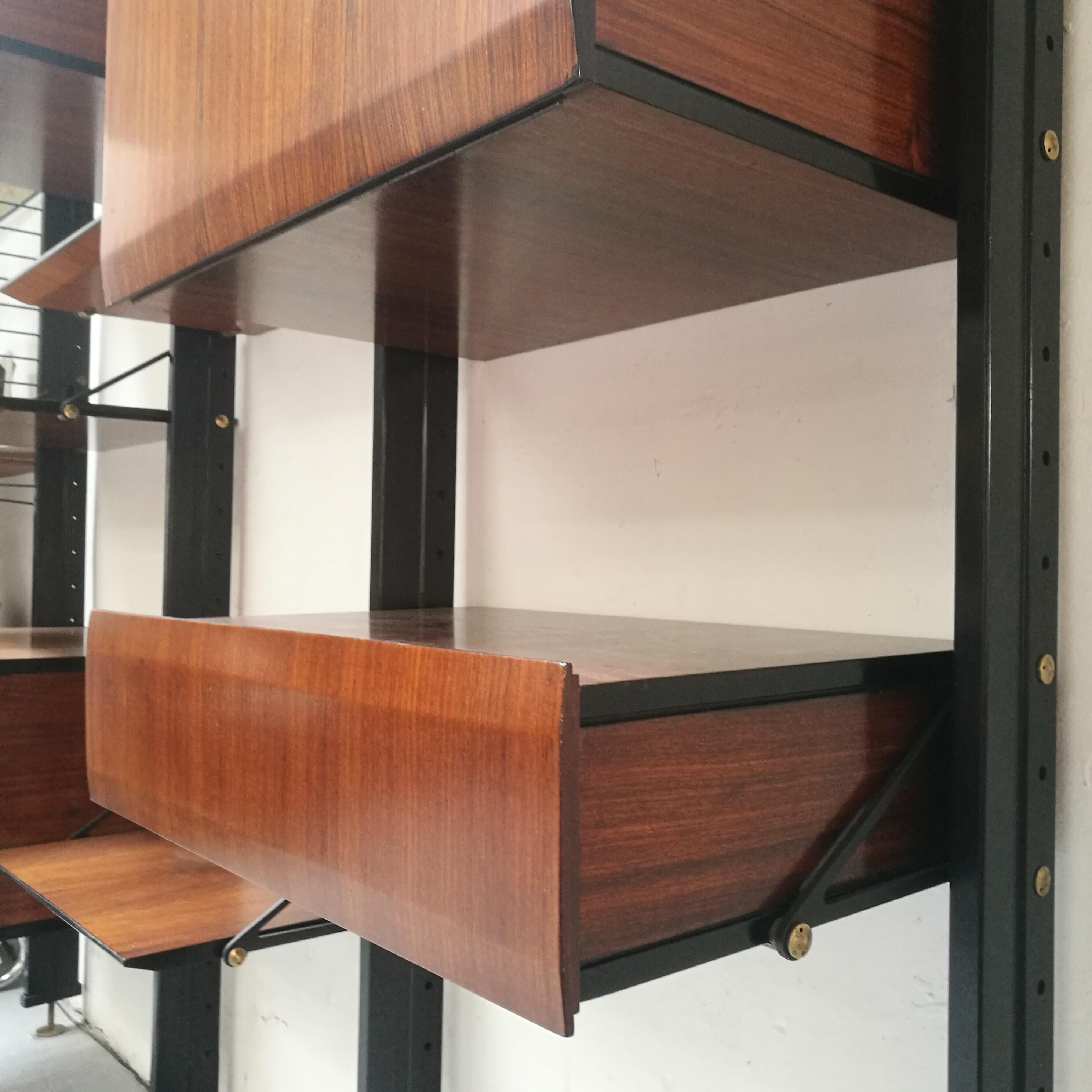 Rare Bookcase by Luciano Frigerio di Desio, Milano, 1960s 1