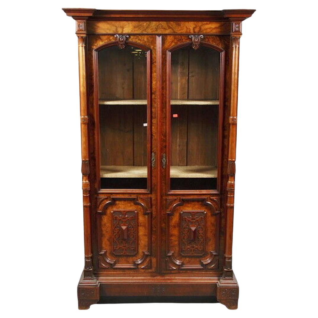 Italian Renaissance Bookcase Rare Period Italian Renaissance Walnut Wood Armadio Bookcase at 1stDibs