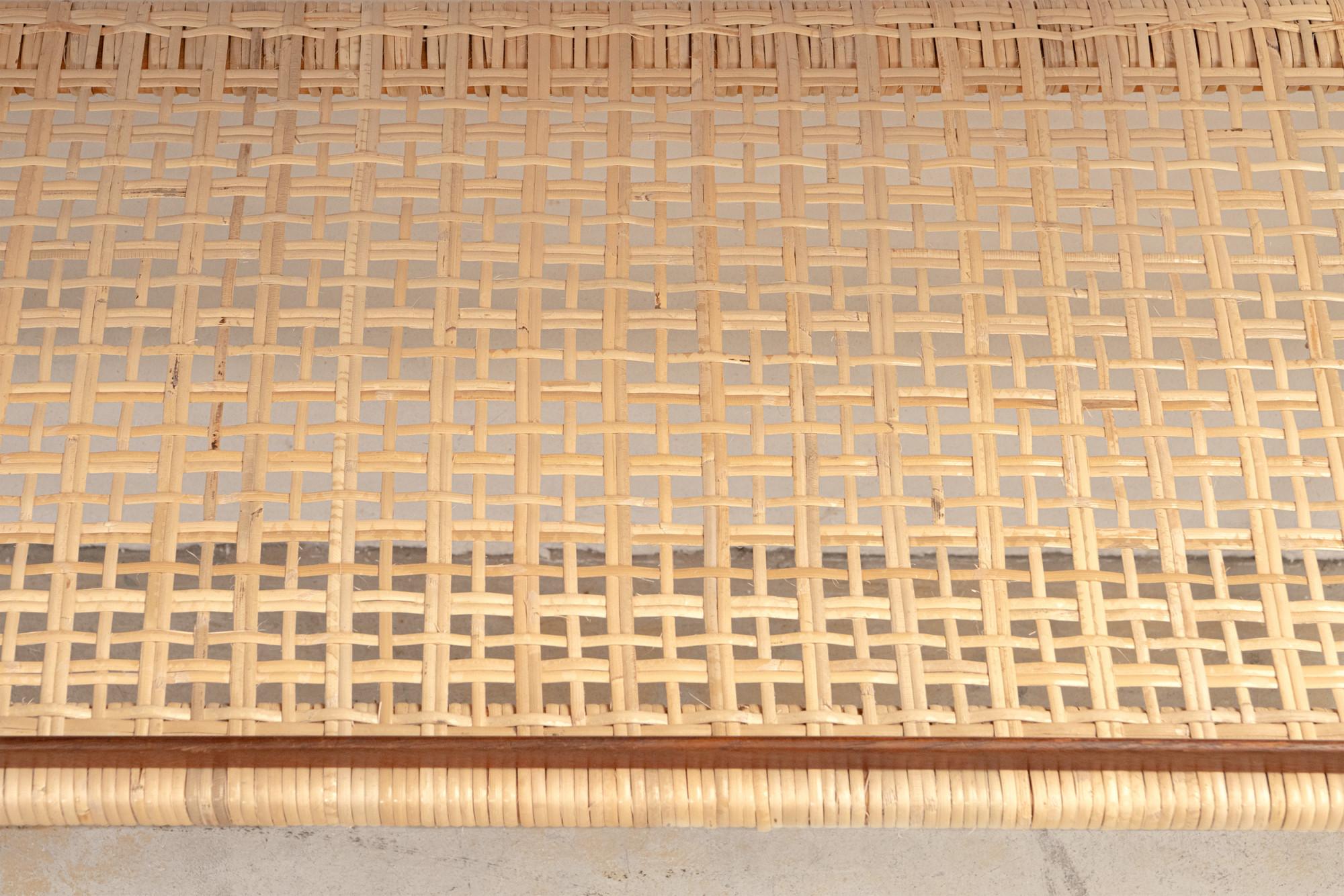 Rattan Rare Bookshelf Wall Unit by Arne Vodder & Anton Borg for Vamo Møbelfabrik, 1950s