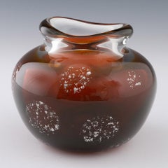 Rare Borske Sklo Cased Amber Vase by Milena Veliskova 1953