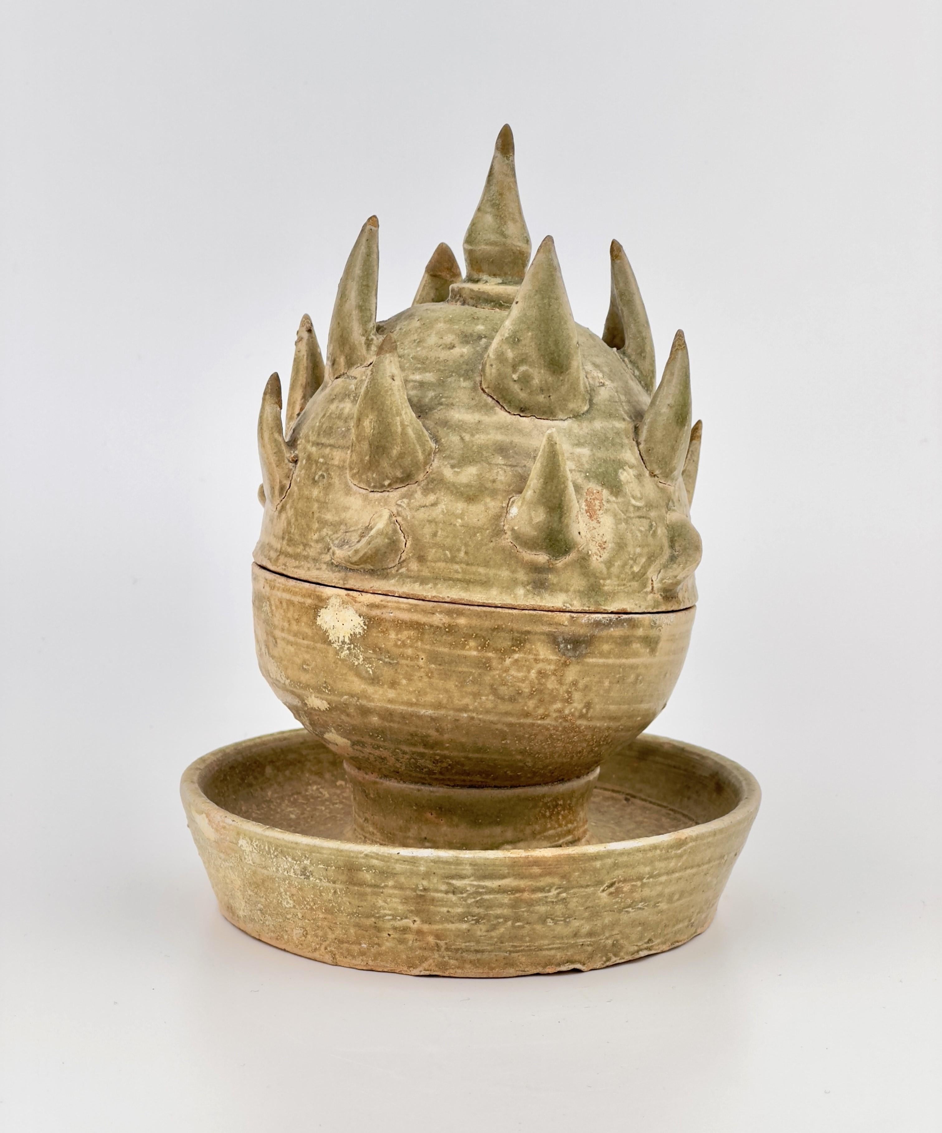 Stoneware Rare Boshan Incense Burner Yue Celadon, Jin dynasty For Sale