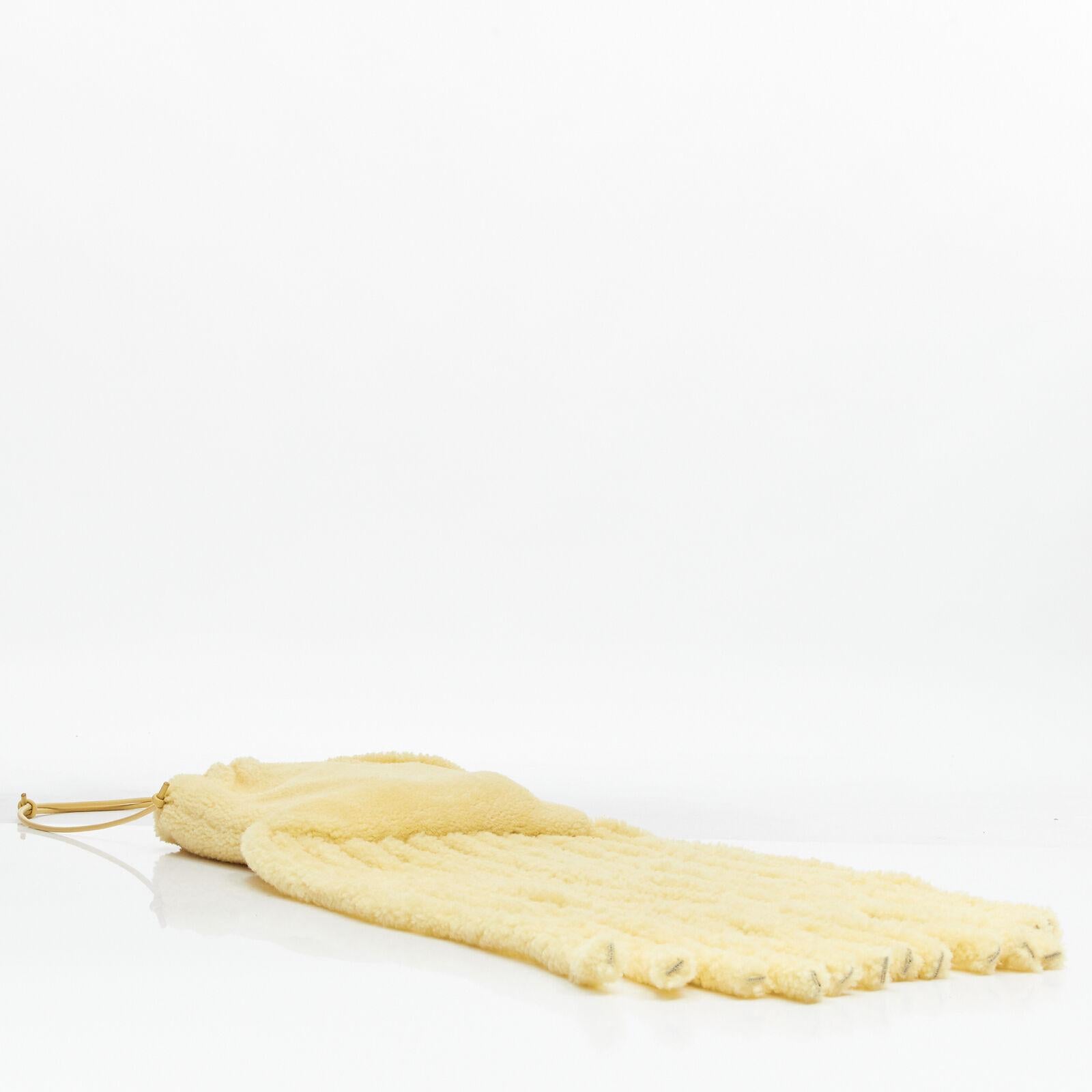 rare BOTTEGA VENETA Daniel Lee Runway beige shearling fringe crossbody clutch For Sale 1