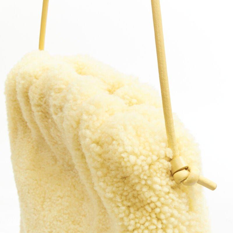 rare BOTTEGA VENETA Daniel Lee Runway beige shearling fringe crossbody clutch For Sale 2