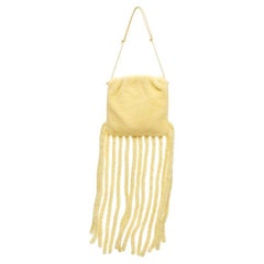 rare BOTTEGA VENETA Daniel Lee Runway beige shearling fringe crossbody clutch