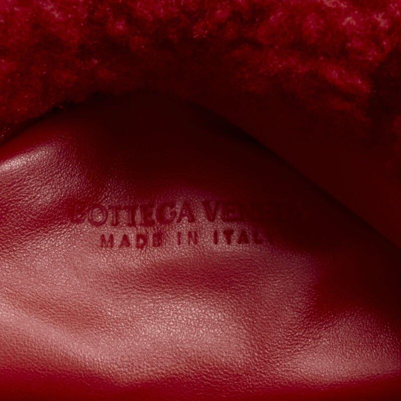rare BOTTEGA VENETA Daniel Lee Runway red shearling fringe crossbody clutch For Sale 6