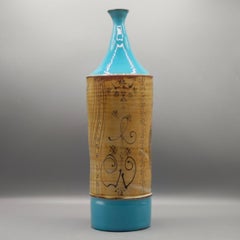 Rare bottle-shaped ceramic vase, Gilbert Portanier, 1970's
