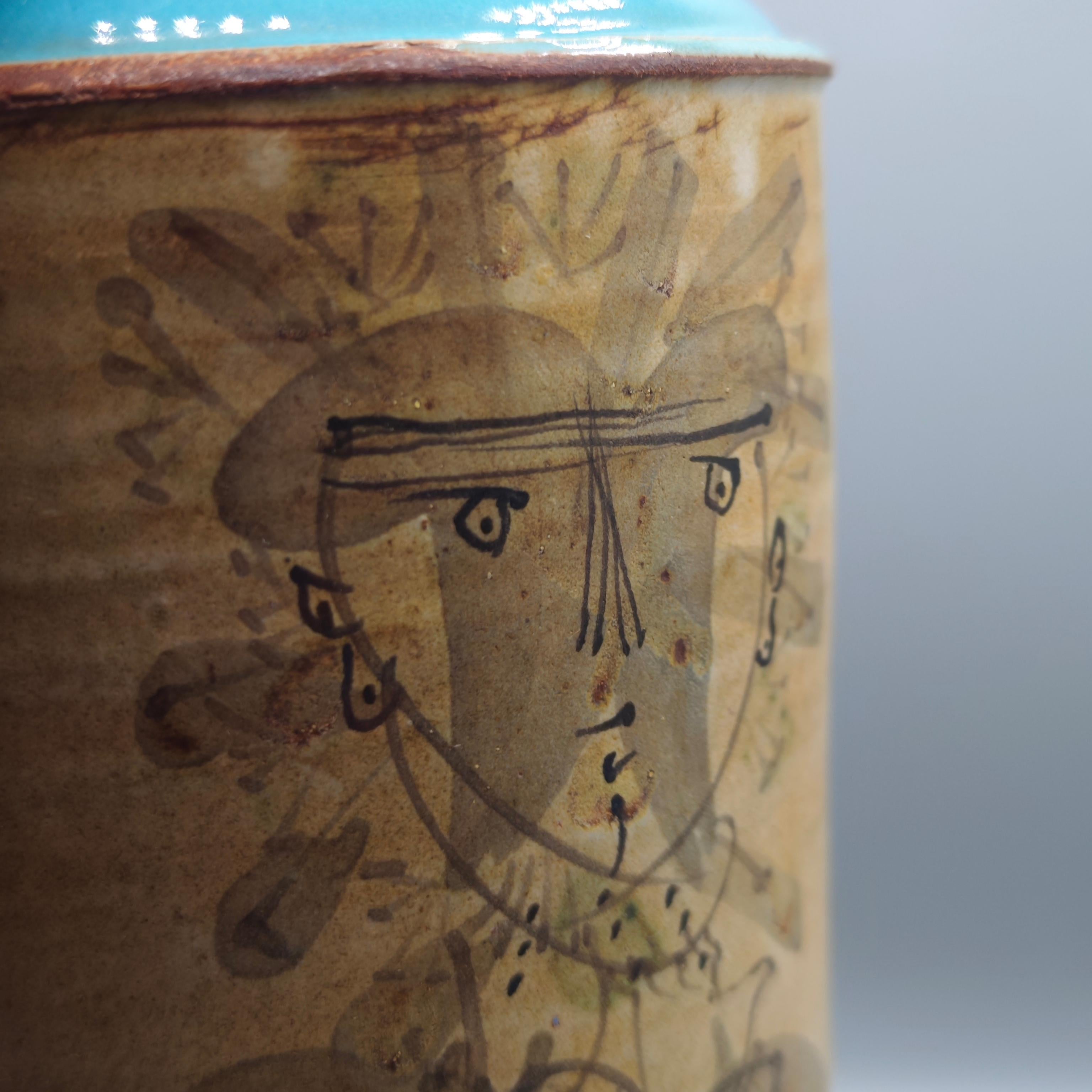 Smaltato Raro vaso in ceramica a forma di bottiglia, Gilbert Portanier, anni '70 in vendita