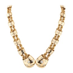 Rare Boucheron Paris Retro 18 Karat Rose Gold Diamond Choker Necklace