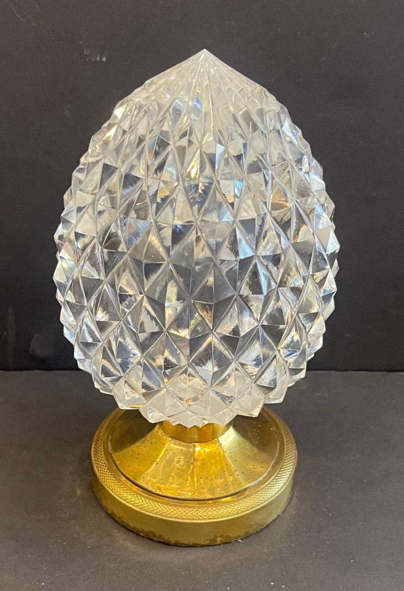  Boule d'Escalier Finale de rampe d'escalier Newel Post Acorn Crystal Faceted Brass