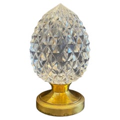 Rare boule d'Escalier gland de gland à gland en laiton facetté et cristal Newel Post Finial
