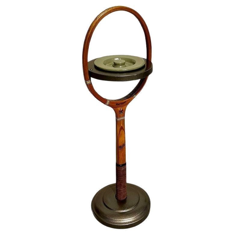 Rare Boutique Tennis Racket Standing Ashtray, 1920