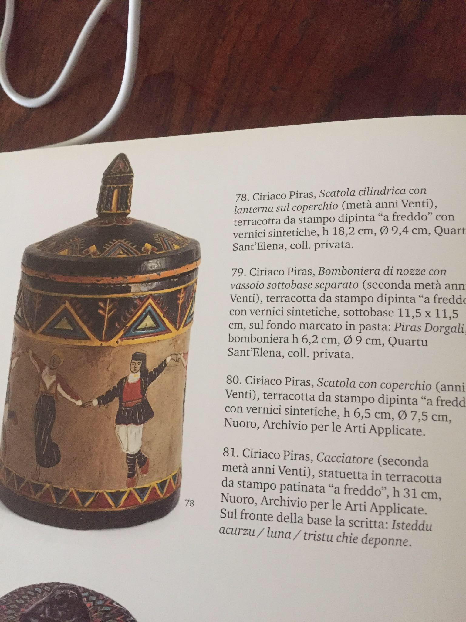 Rare Box Ceramic Ciriaco Piras Sardinia 1920 Cold Painted Colored Fancello For Sale 12