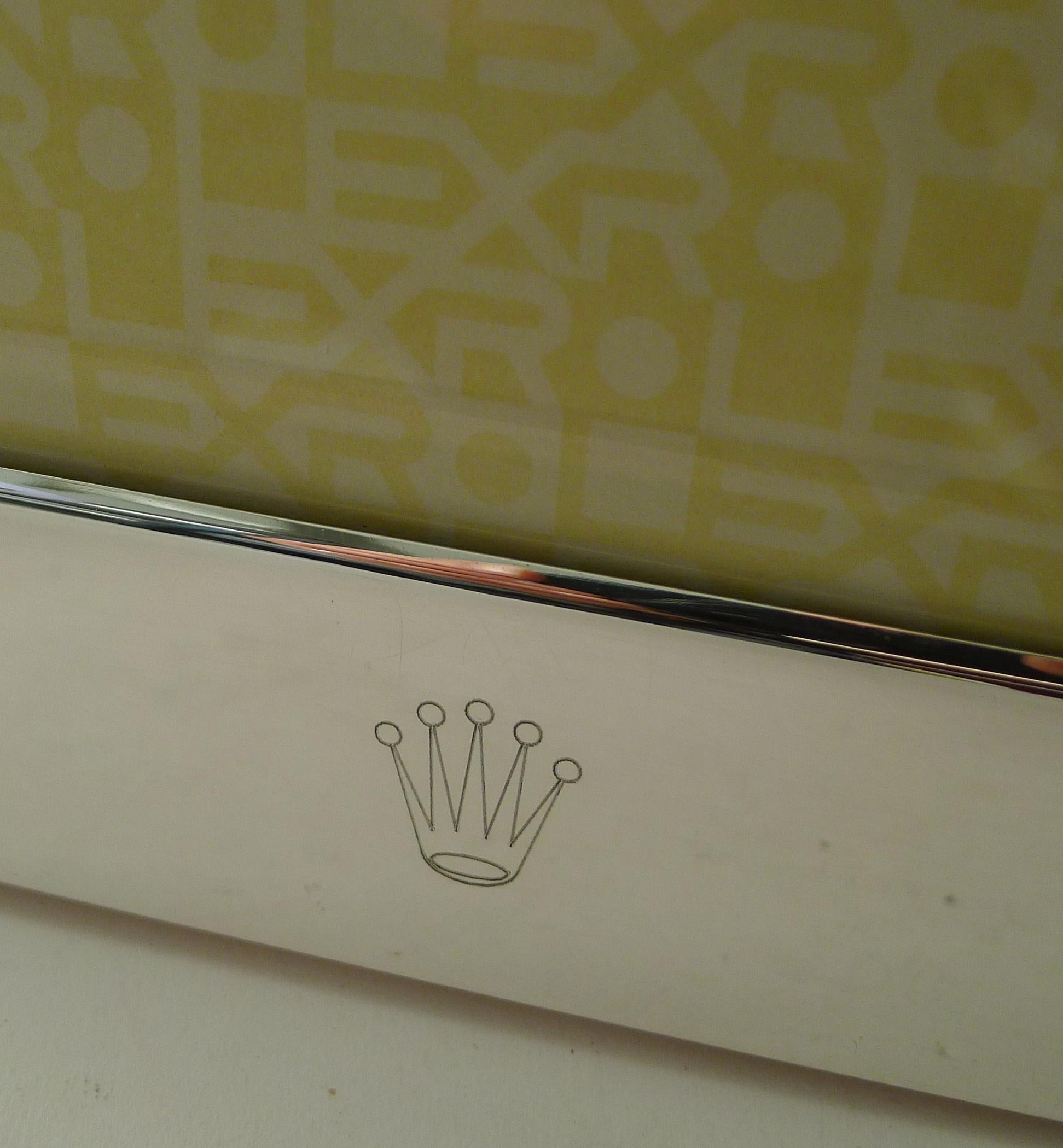 Raro marco de fotografía Rolex de plata de ley en caja c.1980 en venta 3