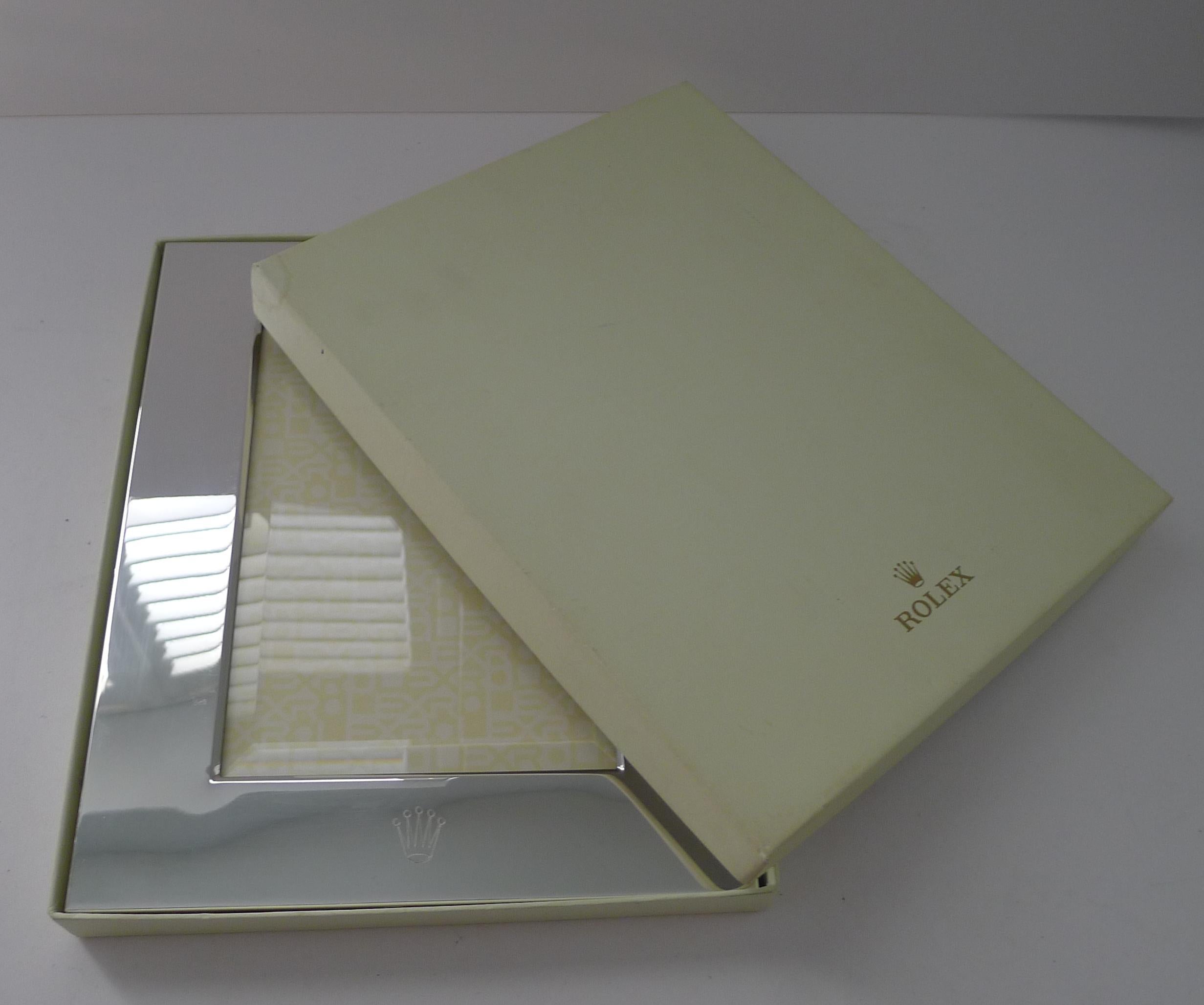 Raro marco de fotografía Rolex de plata de ley en caja c.1980 en venta 6