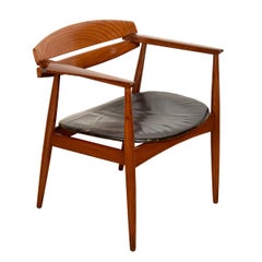 Rare Bramin Danish Modern Rosewood + Leather Armchair, 1959