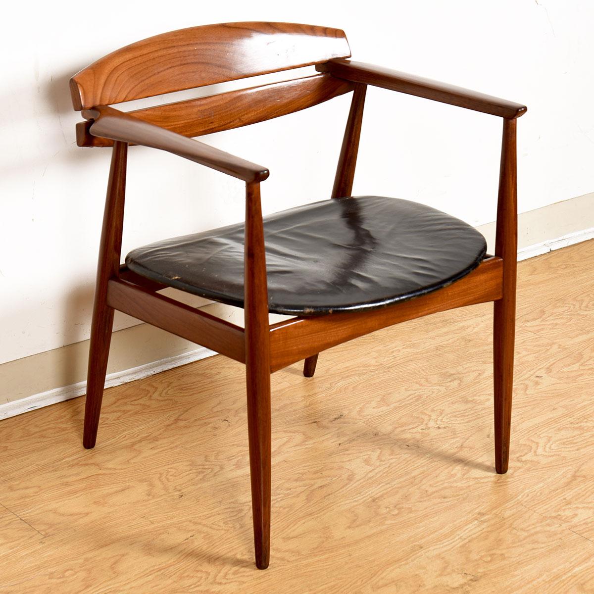 Rare Bramin Danish Modern Rosewood + Leather Armchair, 1959 In Good Condition For Sale In Kensington, MD