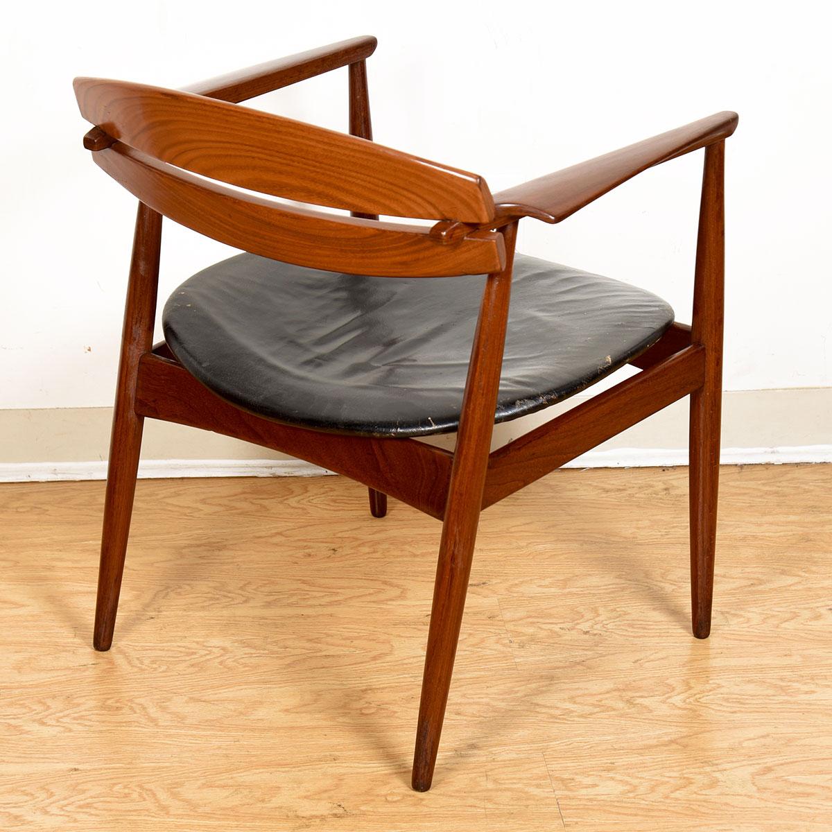 Rare Bramin Danish Modern Rosewood + Leather Armchair, 1959 For Sale 1