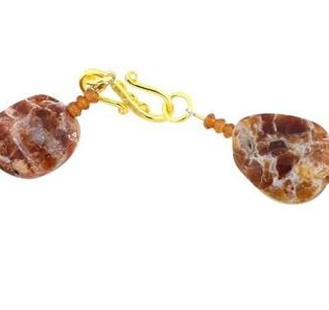 Women's Rare Brandy Opal and Garnets Necklace