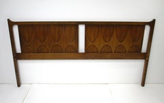 Rare Brasilia King Sized Walnut Headboard for Broyhill