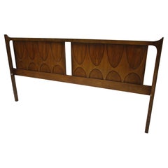 Rare Brasilia King Sized Walnut Headboard for Broyhill