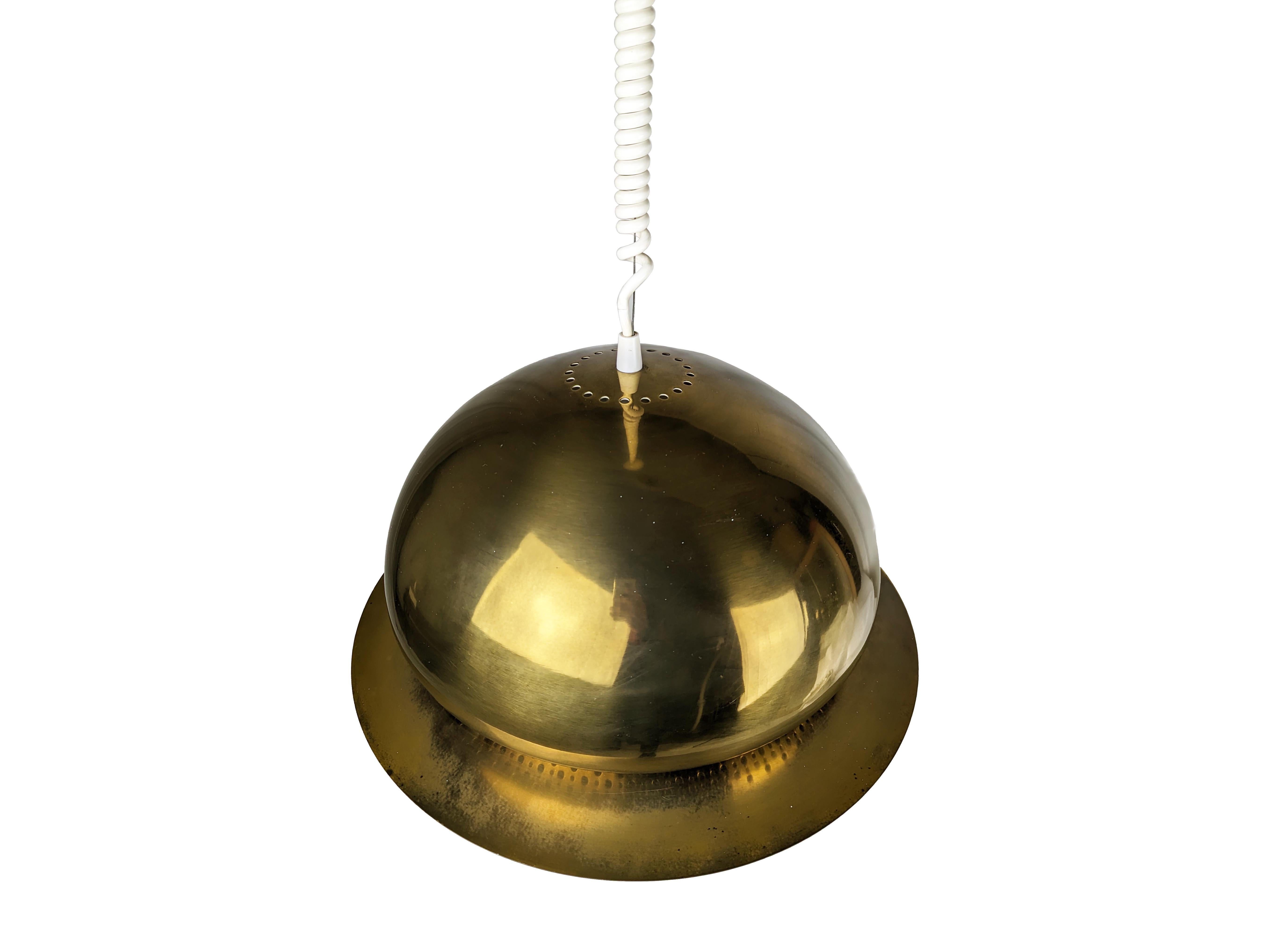 Optical Glass Rare Brass 1970s Nictea Pendant by Afra e Tobia Scarpa for Flos For Sale