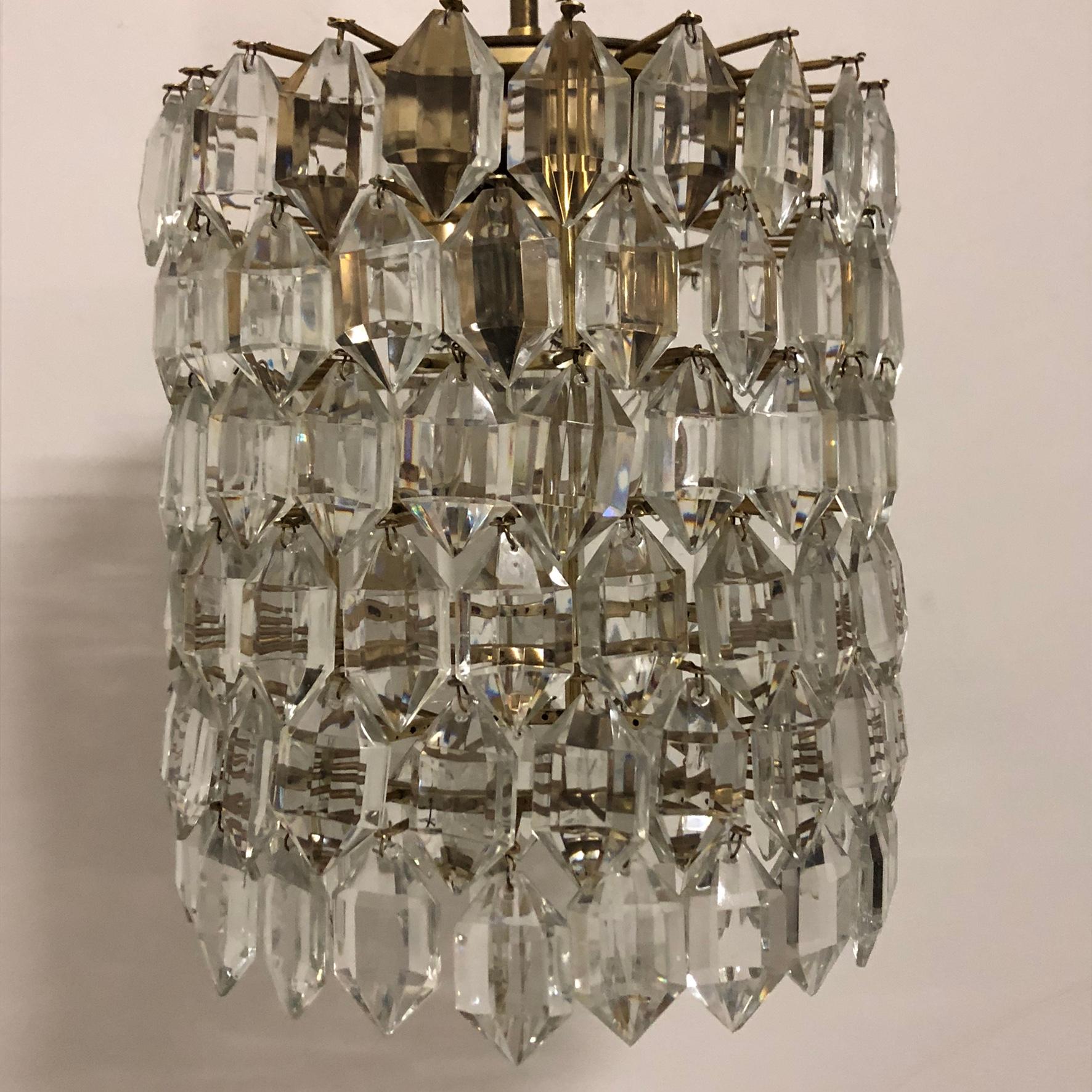 Mid-Century Modern  Bakalowits Glass Pendant Chandelier, circa 1960s