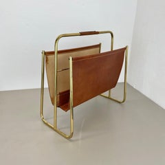 Raro portariviste in ottone e pelle, modello 274, di Carl Auböck, Austria, anni '50