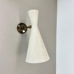 rare Brass and metal DIABOLO Stilnovo Style Theatre Wall Light, Italy 1950s