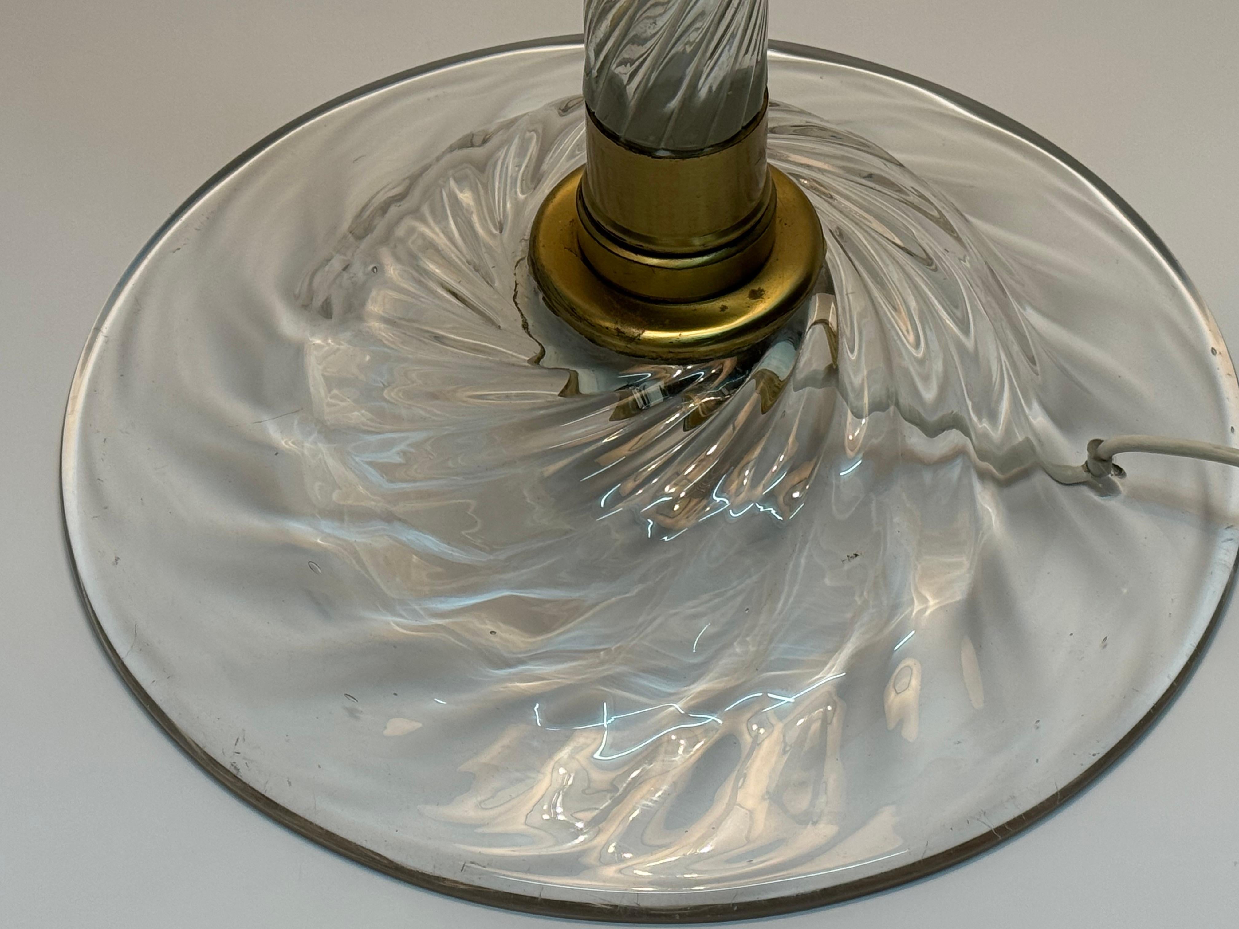 Rare Brass and Murano Glass Floor Lamp by Venini, Italy circa 1950s In Good Condition For Sale In Wiesbaden, Hessen