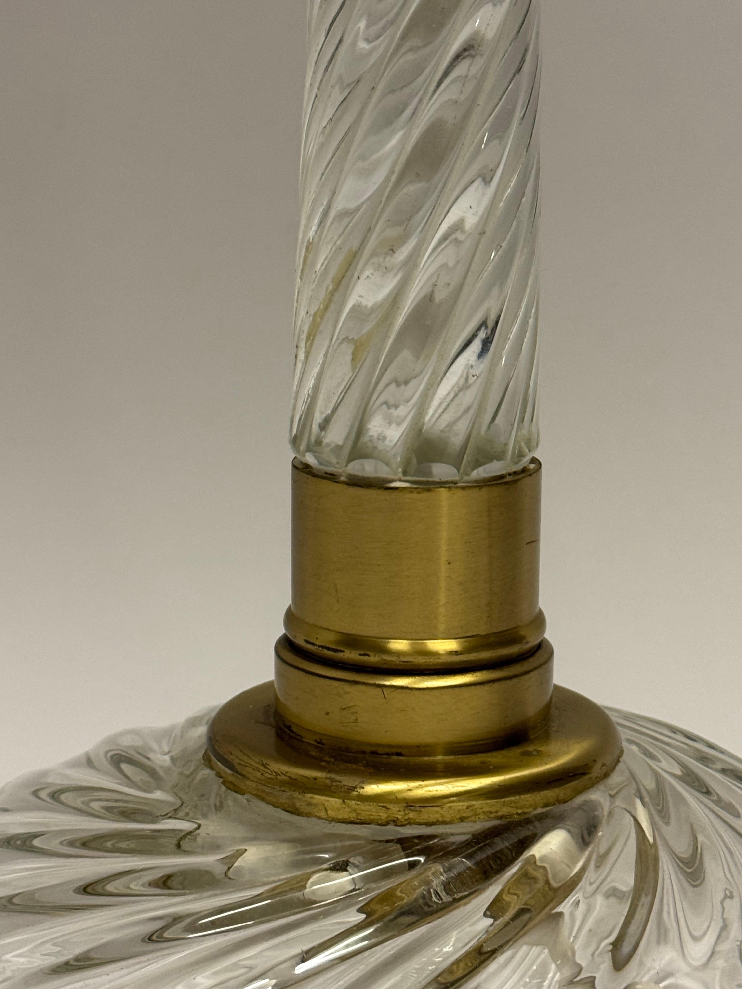 Rare Brass and Murano Glass Floor Lamp by Venini, Italy circa 1950s For Sale 1