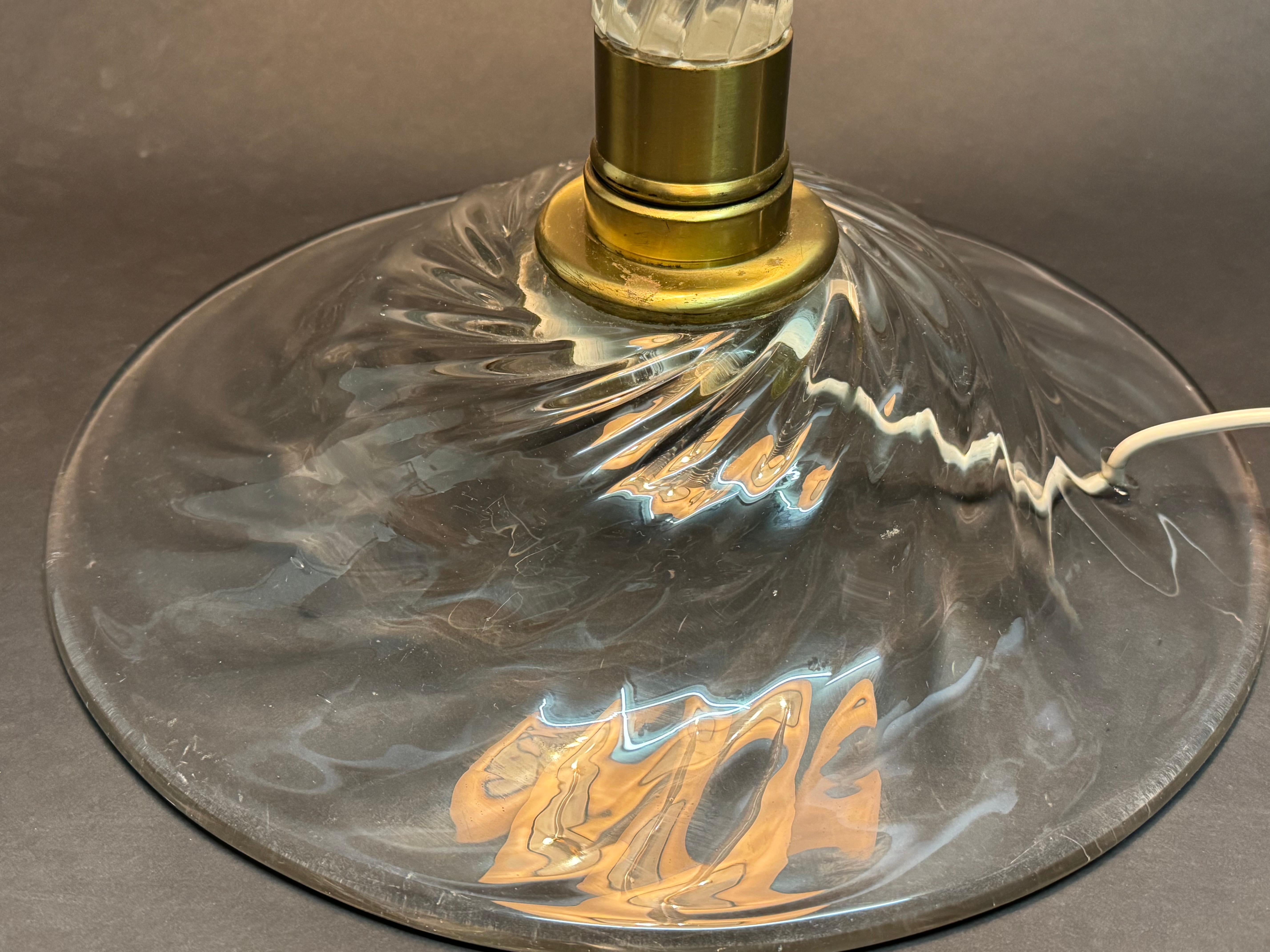 Rare Brass and Murano Glass Floor Lamp by Venini, Italy circa 1950s For Sale 2