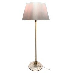 Rare Brass and Murano Glass Floor Lamp by Venini, Italy circa 1950s