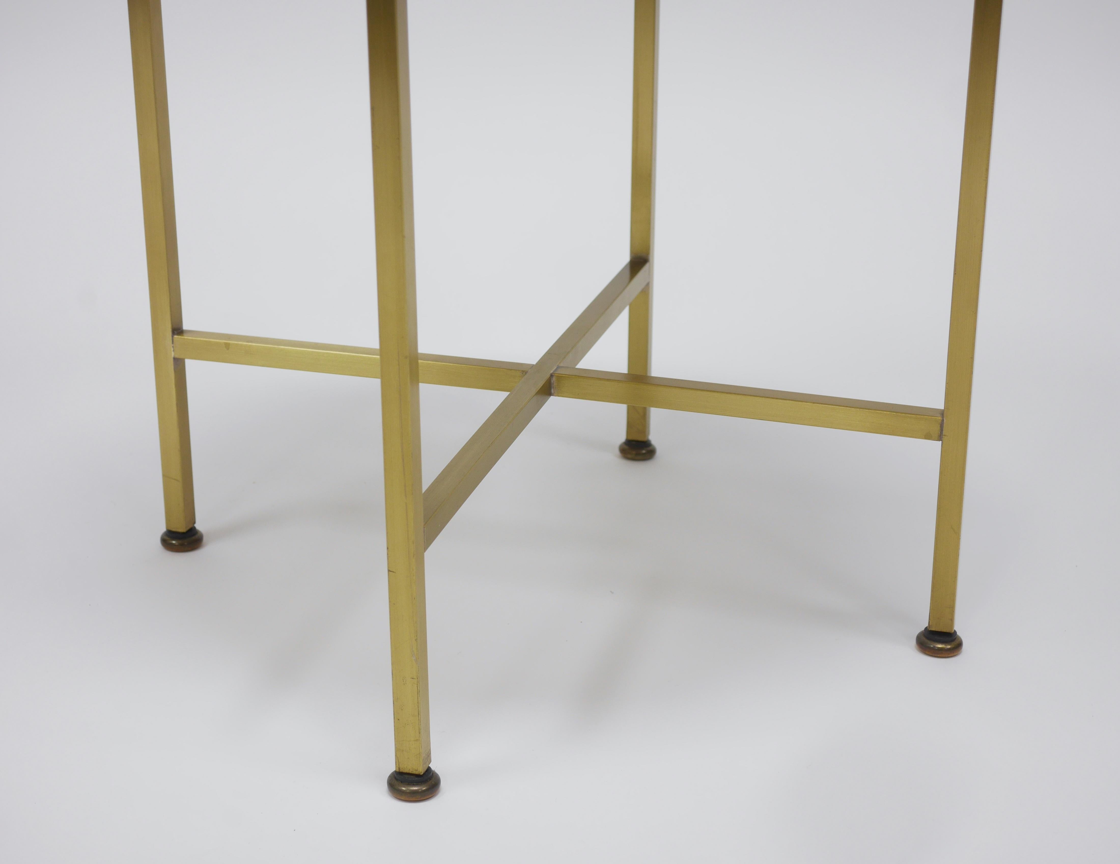 20th Century Rare Brass and Travertine Cigarette Table by Paul McCobb For Sale