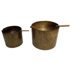 Rare Brass Ashtrays by Arne Jacobsen for Stelton, 1960s