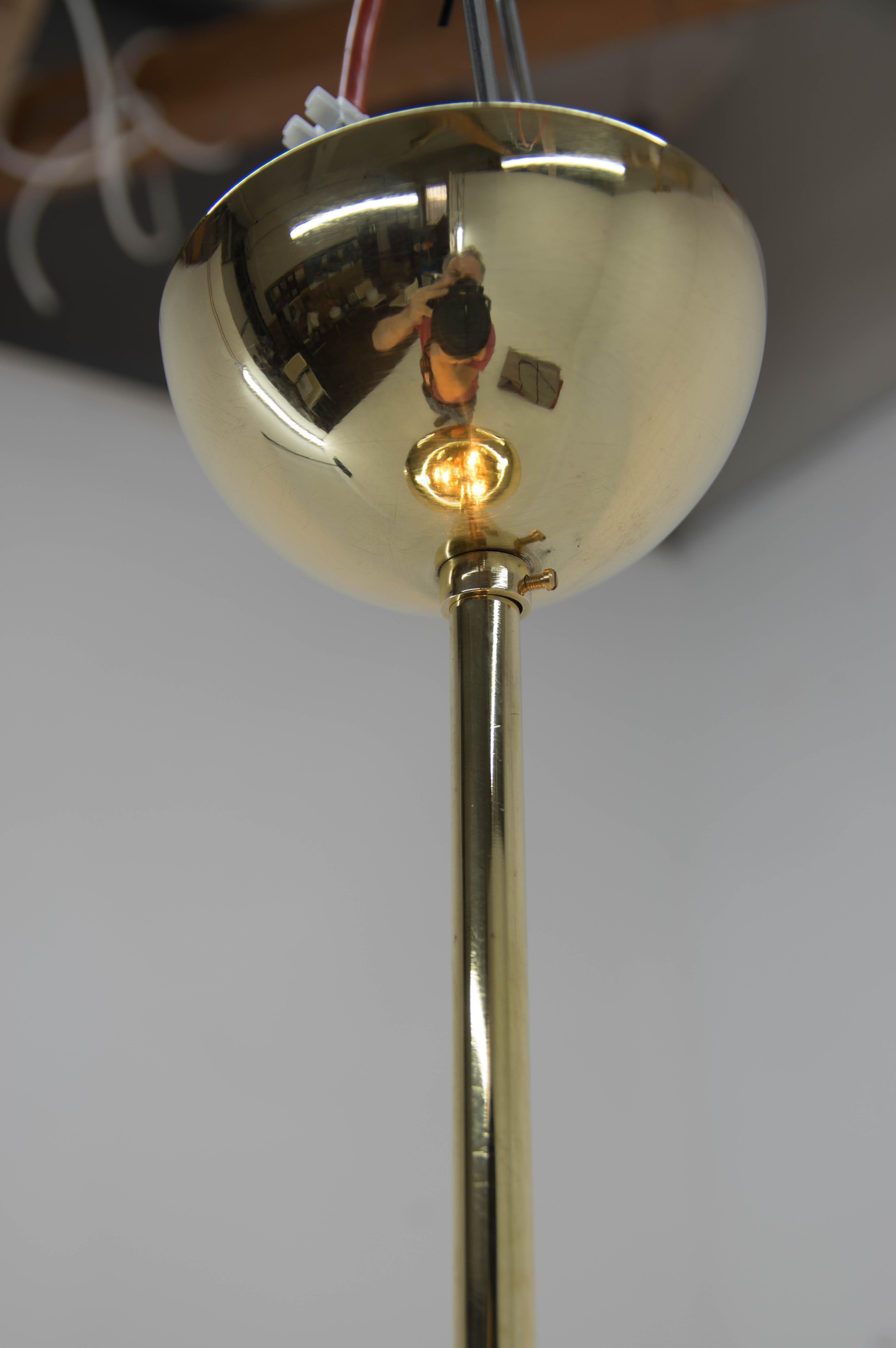 Rare Brass Bauhaus Chandelier by Franta Anyz, 1920s, Restored For Sale 5