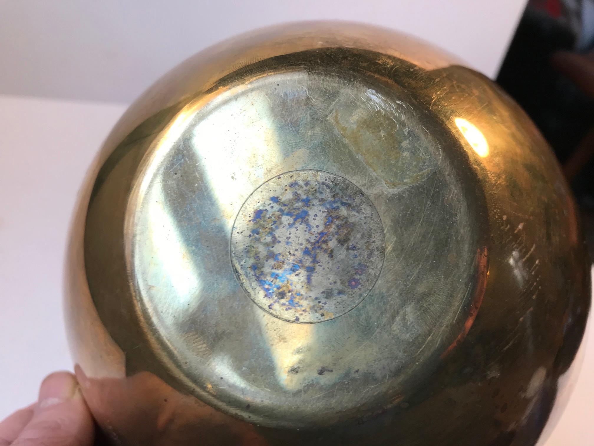 Danish Rare Brass Bowl by Arne Jacobsen, Limited Brassware, for Stelton, 1960s For Sale