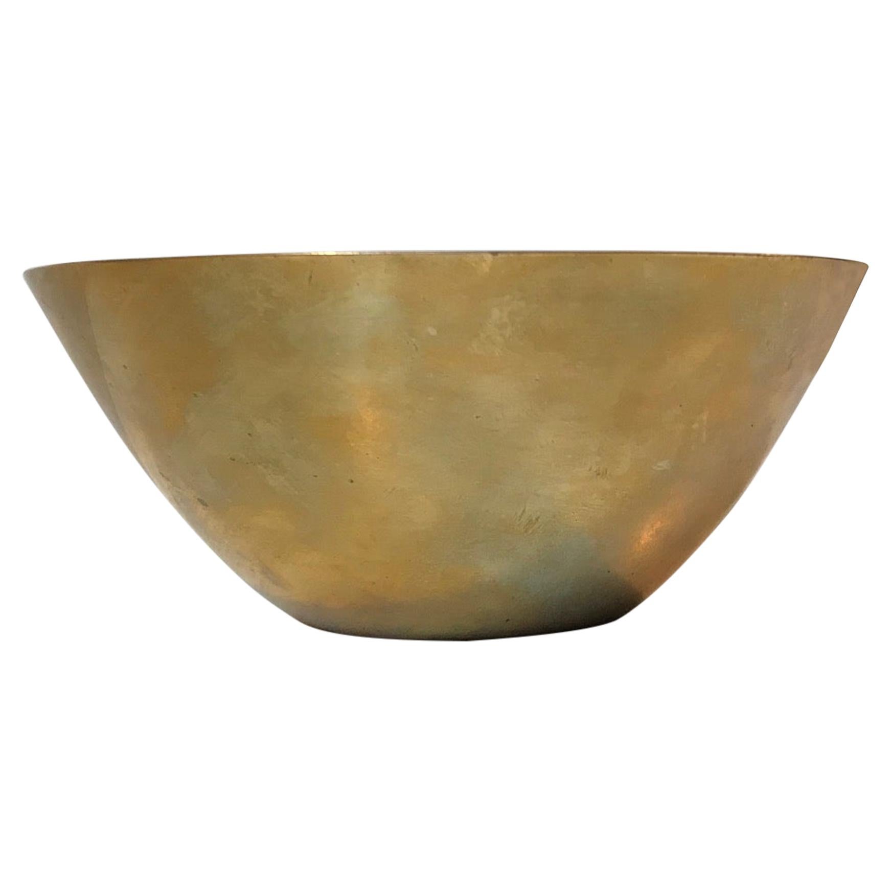 Rare Brass Bowl by Arne Jacobsen, Limited Brassware, for Stelton, 1960s For Sale
