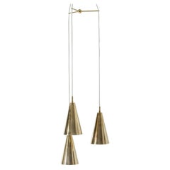 Rare Brass Ceiling Lamp by Hans-Agne Jakobson, Sweden, 1950s