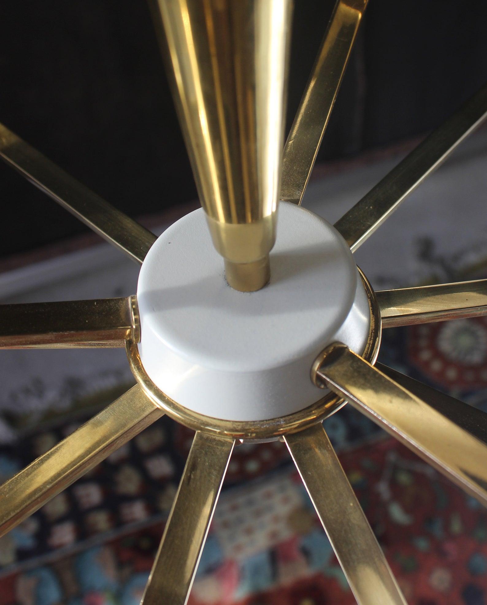 Polished Rare Brass Ceiling Lamp, Italy, 1960s