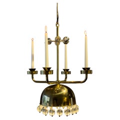 Vintage Rare Brass Chandelier Eric Högland for Eriksmåla Sweden, 1960's